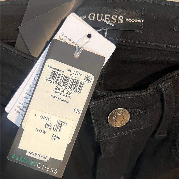 Guess Women's Black Straight Leg Jeans - Picture 2 of 3